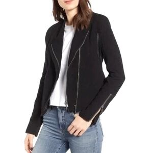 Blank NYC Cotton Mesh Double Zip Jacket in Black — S